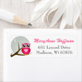 Valentijn Love Uil retour adreslabels Etiket (Insitu)