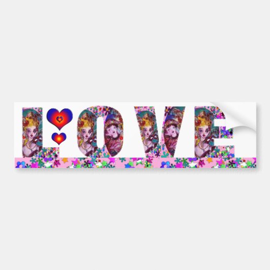 VALENTIJN LOVE VENETIAN MASQUERADE PARTIJ BUMPERSTICKER (Voorkant)