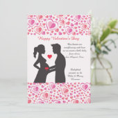 Valentijn Love Zwangerschap Aankondiging (Staand voorkant)