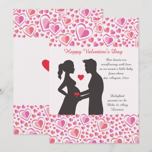Valentijn Love Zwangerschap Aankondiging (Voorkant / Achterkant)