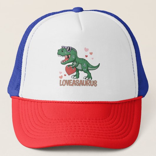 Valentijn Loveasaurus Trucker Pet (Voorkant)