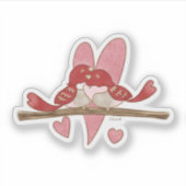 Valentijn Lovebirds Sticker (Voorkant)