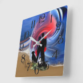 Valentijn Lovers Vierkante Klok (Hoek)