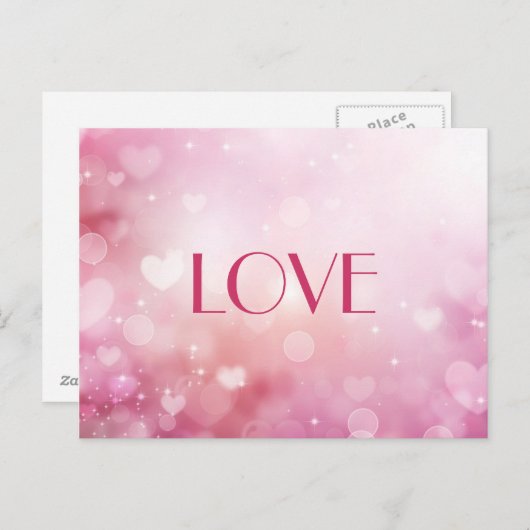 Valentijn maakt Abstracte roze achtergrond Feestdagenkaart (Voorkant / Achterkant)