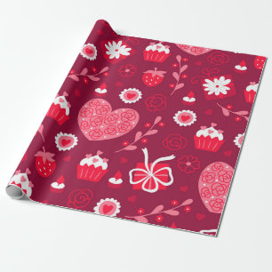 Valentijn maakt patrooninpakpapier warm cadeaupapier
