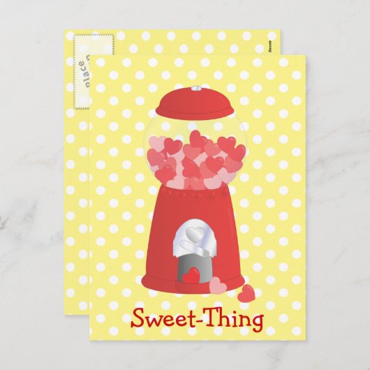 Valentijn machine feestdagenkaart (Voorkant / Achterkant)