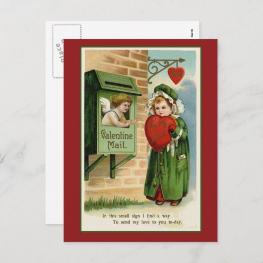 Valentijn Mail  Hart Kunst Feestdagenkaart (Voorkant / Achterkant)