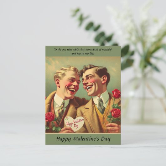 Valentijn 'Malentine's' Day Briefkaart (Staand voorkant)