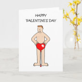 Valentijn Man met ballon Humor Kaart (Gele Bloem)