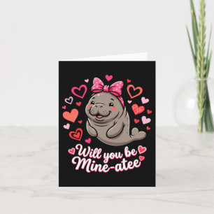 Valentijn Manatee Schattig Dier Cadeau Harten Zull Kaart