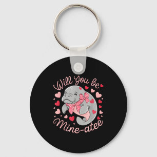 Valentijn Manatee Schattig Dieren Hartjes Zal Jij Sleutelhanger