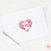 Valentijn Maneki Neko Lucky Cat Hart Sticker (Envelop)