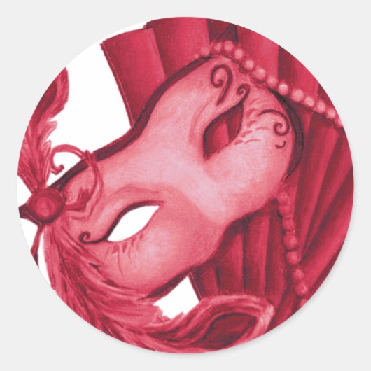 Valentijn-Masker Ronde Sticker (Voorkant)