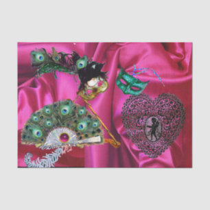 VALENTIJN MASQUERADE MASKERS, KANT HART, PAUW FAN TISSUEPAPIER