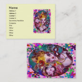 VALENTIJN MASQUERADE MASKS,CONFETTI,roze paars Visitekaartje (Voorkant / Achterkant)