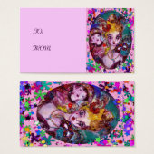 VALENTIJN MASQUERADE MASKS,CONFETTI,roze paars Visitekaartjes (Voorkant /achterkant)