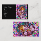 VALENTIJN MASQUERADE MASKS, CONFETTI, roze zwart Visitekaartje (Voorkant / Achterkant)