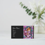 VALENTIJN MASQUERADE MASKS, CONFETTI, roze zwart Visitekaartje (Staand voorkant)