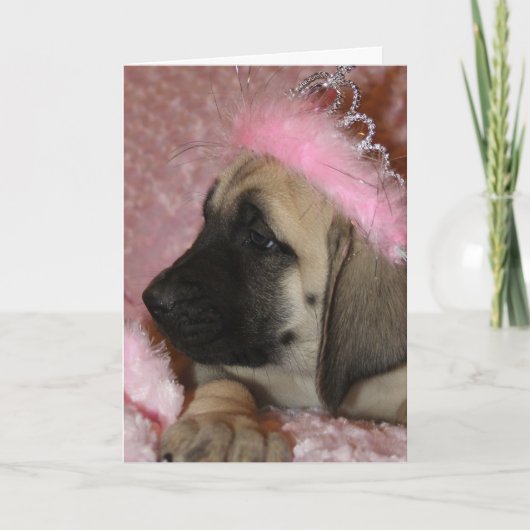 Valentijn Mastiff puppy met een kroon Feestdagen Kaart (Voorkant)