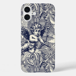 valentijn maximalisme marineblauwe parel iPhone 16 plus hoesje