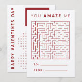 Valentijn Maze en Word-zoekkaart Bedankkaart (Voorkant / Achterkant)