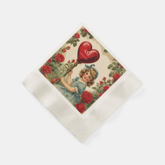  Valentijn meisje - gepersonaliseerd Servet (Hoek)