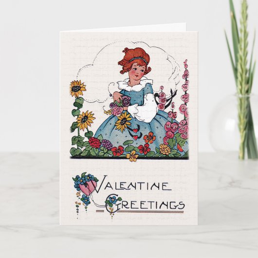  Valentijn meisje in de Kaart van de bloem (Voorkant)