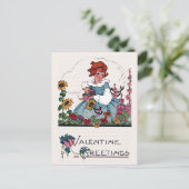 Valentijn meisje in de Kaart van de bloem (Staand voorkant)