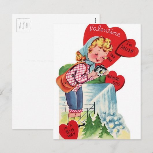  Valentijn meisje met camera Feestdagenkaart (Voorkant / Achterkant)