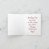  Valentijn meisje met duif Feestdagen Kaart (Binnen)