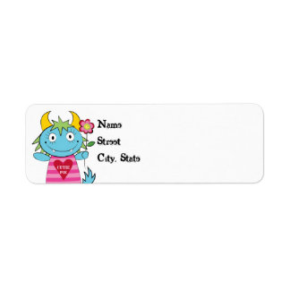 Valentijn Meisje Monster met Bloem Etiket