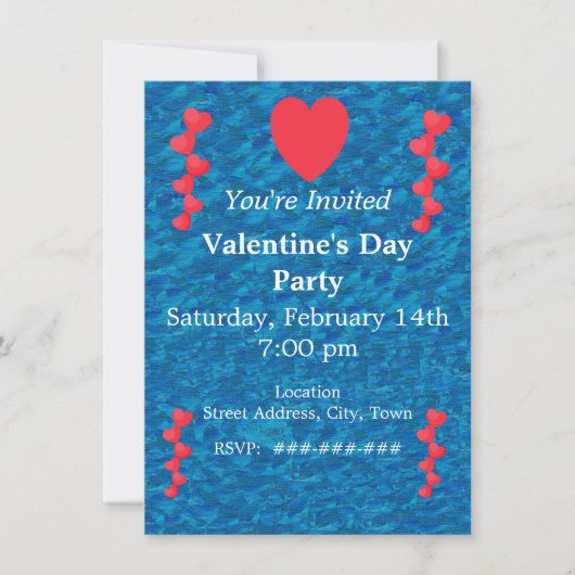 Valentijn Mermaid Gold String van Red Hearts blue Kaart (Voorkant)