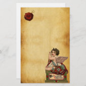 VALENTIJN MET ARROWS, RODE WAX SEAL PARCHCHMENT BRIEFPAPIER (Voorkant / Achterkant)