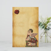 VALENTIJN MET ARROWS, RODE WAX SEAL PARCHCHMENT BRIEFPAPIER (Staand voorkant)