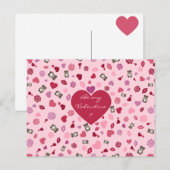 Valentijn met beren, rozen en harten feestdagenkaart (Voorkant / Achterkant)