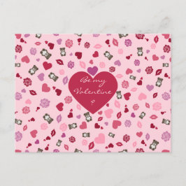 Valentijn met beren, rozen en harten feestdagenkaart