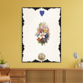 Valentijn met bloemen, c.1840 (kleur l canvas afdruk (Insitu (Woonkamer))