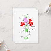 Valentijn met Bouquet van Harten Kaart (Voorkant / Achterkant in situ)