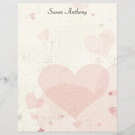 Valentijn met drukroze hartslag Briefpapier papier (Achterkant)