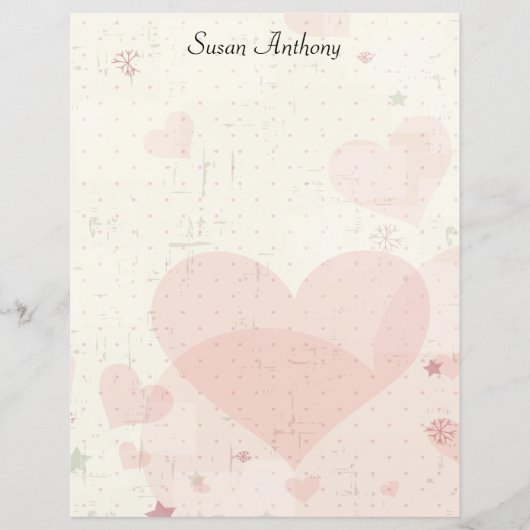 Valentijn met drukroze hartslag Briefpapier papier (Voorkant)