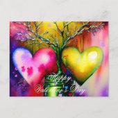 Valentijn met een gebroken boom en harten briefkaart (Voorkant)