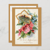  Valentijn met Geraniums Feestdagenkaart (Voorkant / Achterkant)