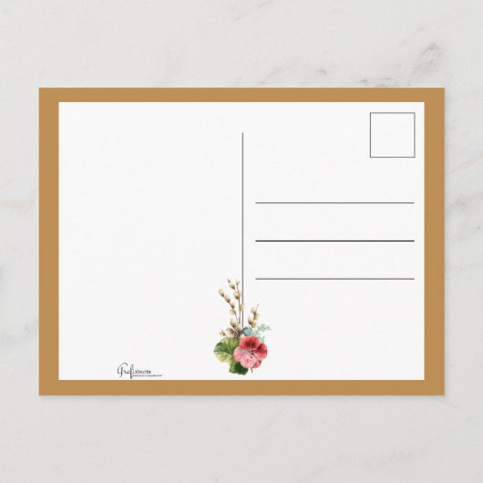 Valentijn met Geraniums Feestdagenkaart (Achterkant)