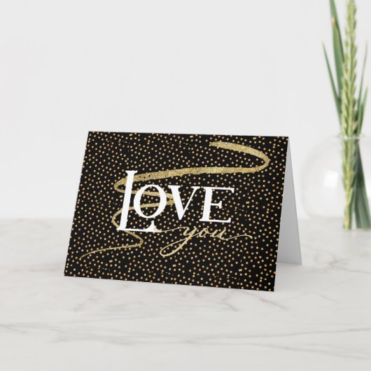 Valentijn met Gold Swoosh LOVE Feestdagen Kaart (Voorkant)