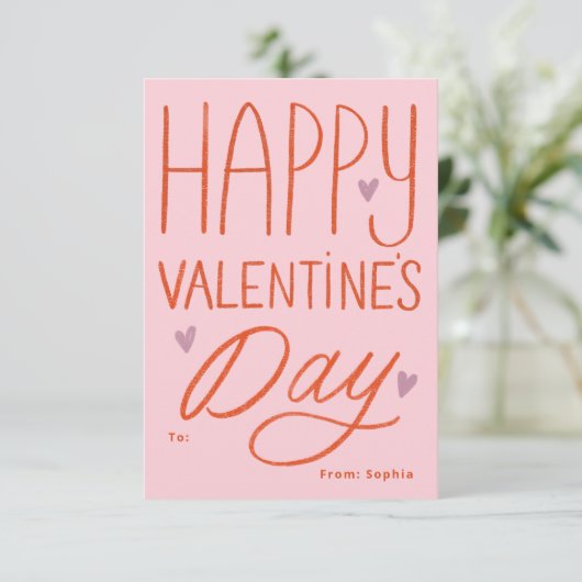 Valentijn met handschrift kaart (Staand voorkant)