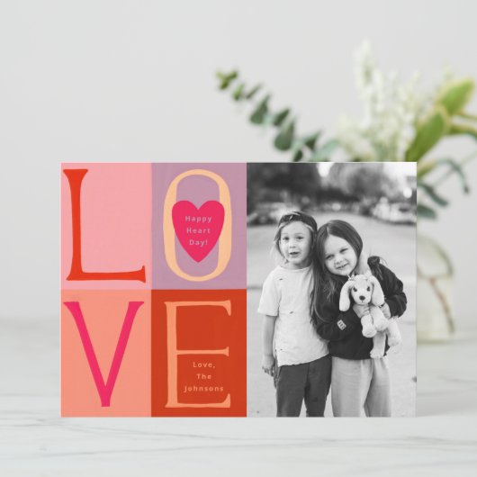 Valentijn met handschrift LOVE Letters Kaart (Staand voorkant)