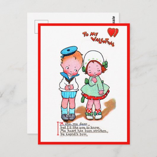  Valentijn met hart Briefkaart (Voorkant / Achterkant)