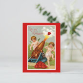  Valentijn met hartkanon Feestdagenkaart (Staand voorkant)