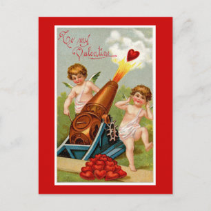 Valentijn met hartkanon Feestdagenkaart