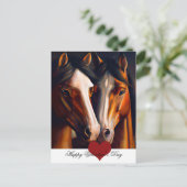 Valentijn met liefde voor paarden briefkaart (Staand voorkant)